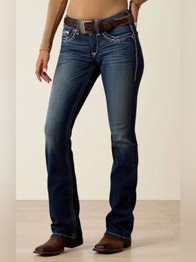 Ariat Women's Dark Blue Boot Cut Jeans with Contrast Stitching